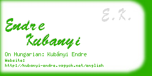 endre kubanyi business card